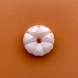 22mm - DAHLIA knap - Perlemor, Guld, Orange similisten