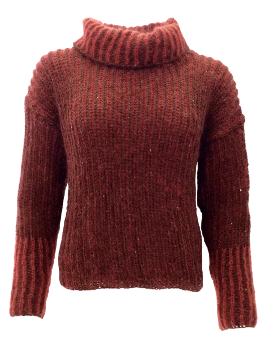 GEpard Oversize sweater i 2-farvet patent