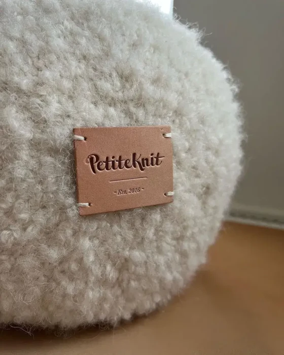 Petiteknit leather label