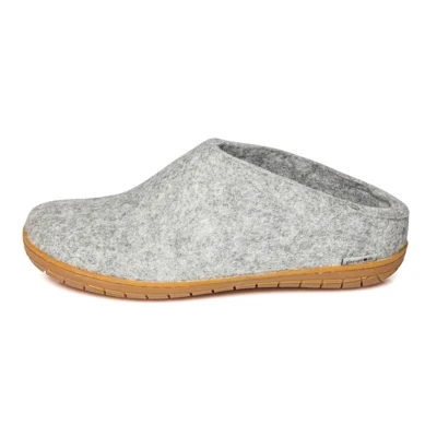 Glerups - felt slipper with rubber soles - light grey